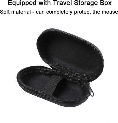 Wireless Mouse, 2.4GHz Ergonomic Small Handheld Finger Mouse, 1200DPI Rechargeable with Mouse Box, Portable Silent Mini
