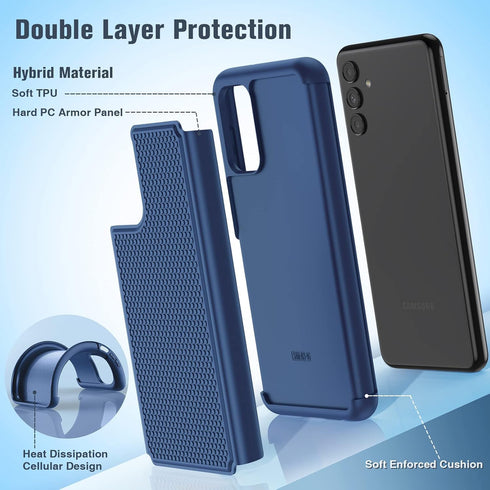 BNIUT Dual Layer Protective Case for Samsung Galaxy A13 5G, Rugged Shockproof Cover with Non Slip Textured Back