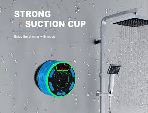 DuoTen IPX7 Waterproof Bluetooth Speakers - Portable Wireless Speakers with LED Display, FM Radio, and Light Show