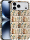 Generic Compatible with iPhone 17 Pro Max,Anti-Scratch Glossy Case Cover,Embroidery Book Flowers Bookshelf