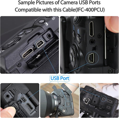 Camera USB Cable Cord for Canon Rebel/PowerShot/EOS/DSLR/ELPH, 6FT Mini B USB Transfer Wire Data Cable