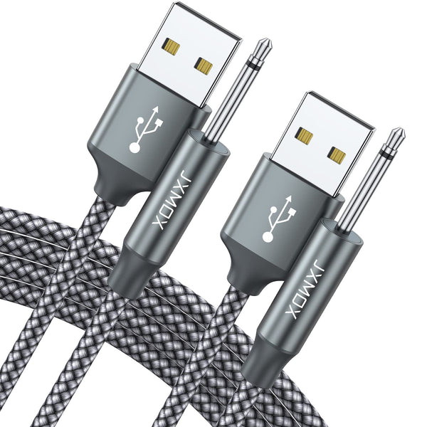 JXMOX 2-Pack USB Charger Cord 3ft (Grey) - Replacement DC Charging Cable 2.5mm
