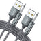 JXMOX 2-Pack USB Charger Cord 3ft (Grey) - Replacement DC Charging Cable 2.5mm