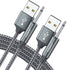 JXMOX 2-Pack USB Charger Cord 3ft (Grey) - Replacement DC Charging Cable 2.5mm