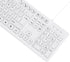 M MC Saite 104 MCSaite Wired White USB Keys Computer Keyboard with Stands,Waterproof - US Layout Compatible