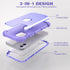 IDweel Hybrid 3 in 1 Shockproof Heavy Duty Case for iPhone 11 with Tempered Glass Screen Protector, Purple
