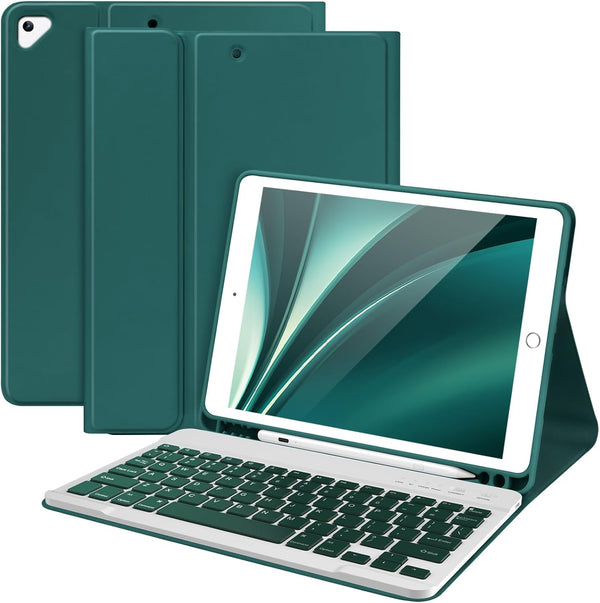 Keyboard Case for iPad 10.2" 9th Gen 2021/8th Gen 2020, Wireless Bluetooth Keyboard for iPad Air 3/iPad Pro 10.5"
