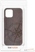 kwmobile Wood Case for Apple iPhone 12 / iPhone 12 Pro, Navigational Compass Dark Brown Cover