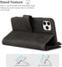 iCoverCase for iPhone 11 Pro Wallet Case with Card Holder and Wrist Strap, PU Leather Kickstand Card Slots Zipper
