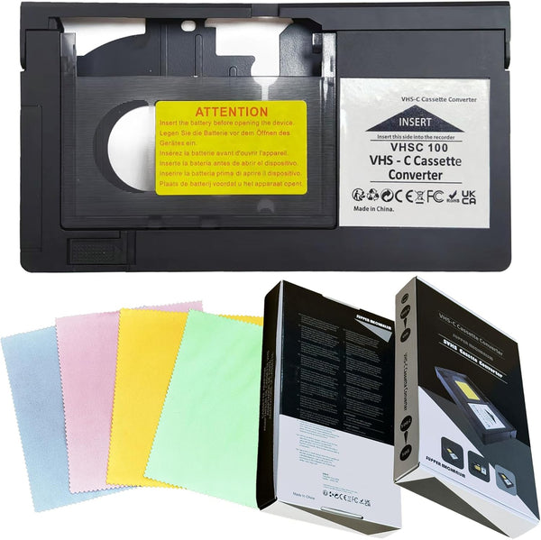 BECBOLDF VHS-C Cassette Adapter Compatible with VHS-C SVHS Camcorders Motorized VHS Cassette Converter