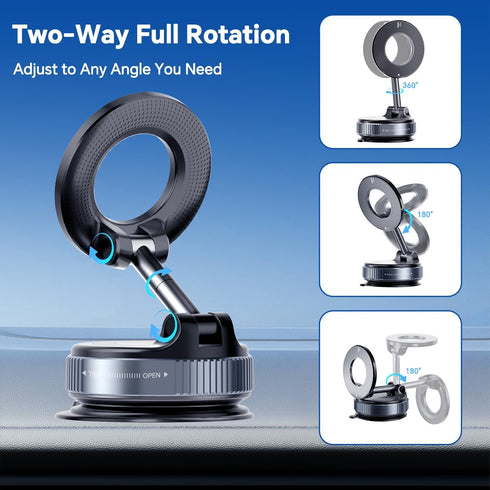 Lionora 360 Vacuum Suction Cup Magnetic Phone Holder, Upgraded Adjustable Magnetic Suction Cup Phone Mount