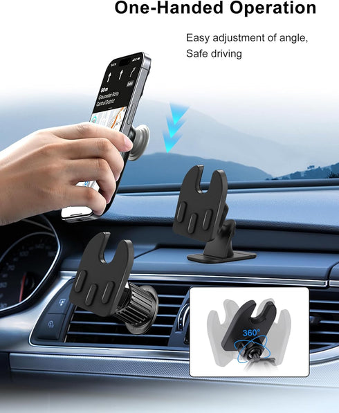 JCTRIWAY Vent or Dashboard Car Phone Mount for Popsocket, Dashboard Adapter Adhesive and Vent Clip, Compatible