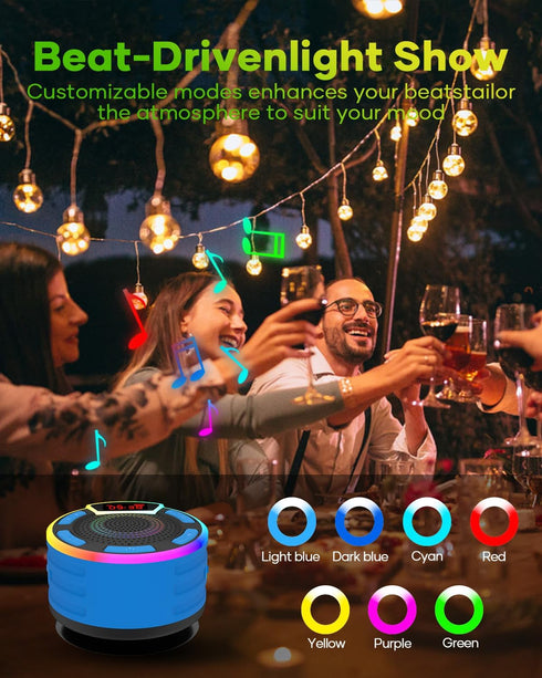ssouwao IPX7 ssuowao Bluetooth Shower Speaker, Waterproof Portable Speakers with LED Display, FM Radio, Suction Cup