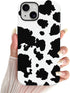 Skyseaco for iPhone 15 Case, Treny Milk Cow Print Phone Case Hybrid 2-Layer