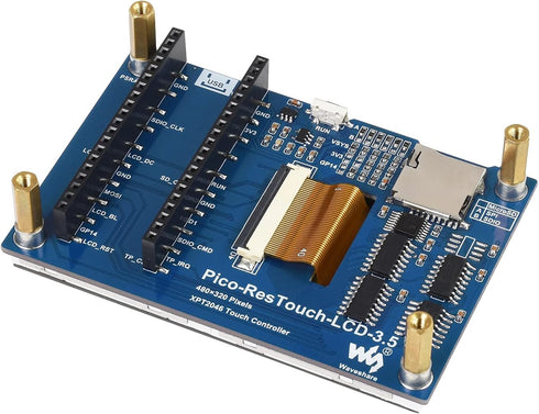 waveshare 3.5inch 480320 65K XPT2046, ILI9488 for Raspberry Pi Pico LCD Touch Display Module Resolution Colors Display