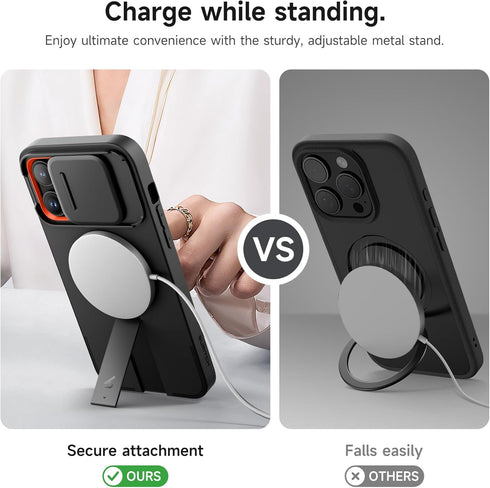 SURITCH 14 6.7 Inch, for iPhone Pro Max Case with Magnetic Camera Slide Cover and Adjustable Kickstand, Compatible