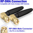 Eightwood Compact WiFi Antenna, 2.4GHz 5GHz Dual Band RP-SMA Bluetooth Antennae Right Angle (2-Pack) for PC Network