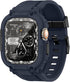 amBand Case Screen Protector Bands Compatible with Apple Watch Ultra 2/1 49mm, Navy Blue Rugged Cover Strap & 9H Glass