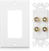 Cable Matters 2-Pack Speaker Wire Wall Plate, Gold Plated with Banana Plug Binding Post for 2 Speakers, White
