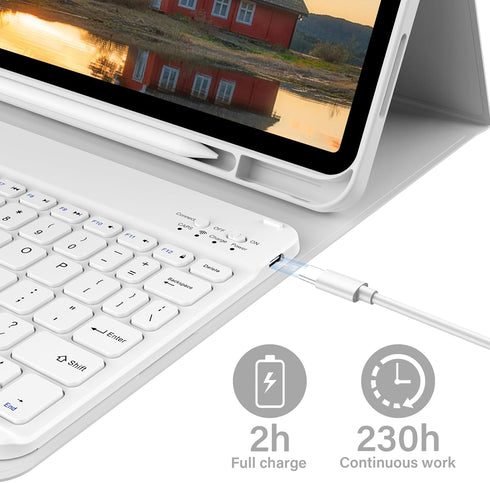 Keyboard Case for iPad 10th Generation 2022 10.9 Inch, Magnetic Detachable Wireless Bluetooth Keyboard, Gray