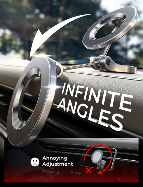LISEN MagSafe Car Mount, 24 Strong Magnet 360° Rotation Magnetic Phone Holder for iPhone 15 14 13 12 Pro Max Plus Mini