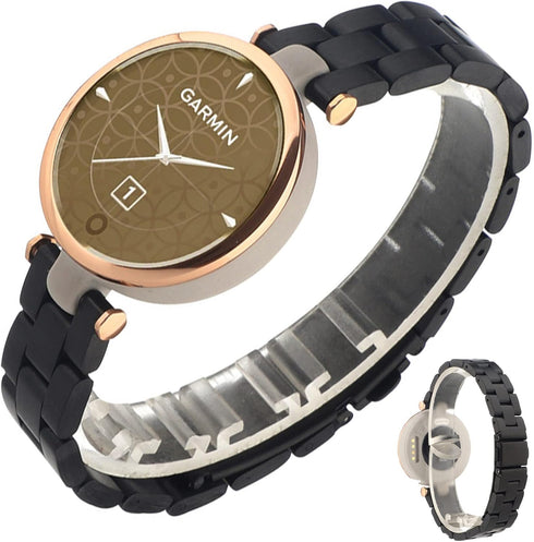 Miimall Metal Watch Band for Garmin Lily Watch, Adjustable Stainless Steel Replacement Wristband for Men Women