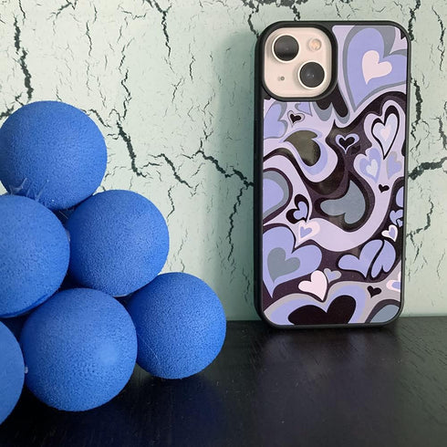 Cute Phone Case for iPhone 11, Slim Soft Protective Design with Purple Love Heart