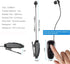 Retractable Wireless Headphone Headset, V5.0 Stereo Earphone, Noise Cancelling Mic, Clip on Earpiece for Sports