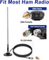 eifagur 136-174MHz 400-470MHz 2meter 70CM Vehicle Car Mobile Ham Radio GMRS Soft Whip Antenna, UHF VHF Magnetic Base
