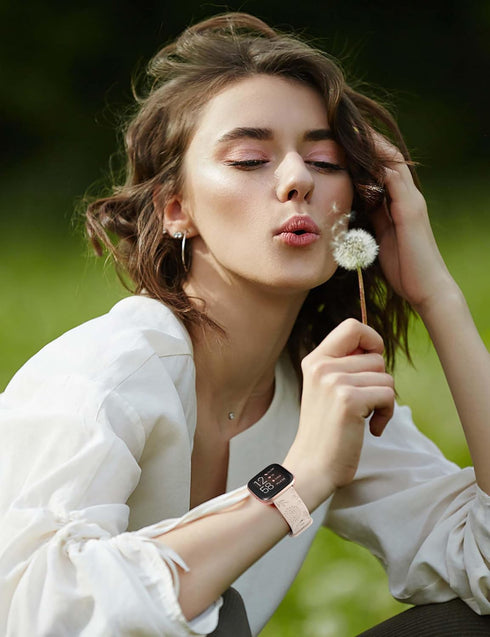 Minyee 2 Packs Floral Engraved Band, Soft Silicone Sunflower Dandelion Sport Designer Strap for Fitbit Versa 2 Women
