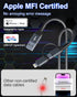 USB to USB C and Lightning Cable 2 in 1, 3A Fast Charging & Data Sync for Apple CarPlay & Android Auto