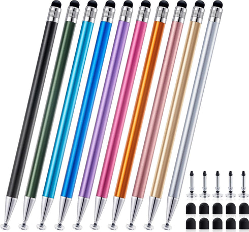 LINFANC 10 Pcs 2-in-1 Stylus Pen for Touchscreen, High Precision & Sensitivity Stylus