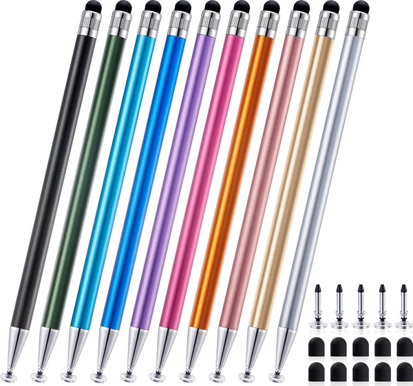 LINFANC 10 Pcs 2-in-1 Stylus Pen for Touchscreen, High Precision & Sensitivity Stylus