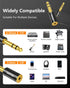ANDTOBO 1/4''(6.35mm) Male to 1/8'' (3.5mm) Female Stereo Audio Jack Adapter, Pure Copper, 1 Pack, Black