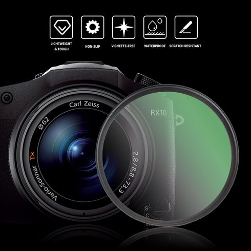 WalkingWay 77mm Black Diffusion Filter 1/8 Pro Mist for Camera Lens, Soft Dreamy Cinematic Effect