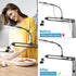 ChromLives Overhead Phone Mount with Ring Light - Flexible Articulating Arm for Video Recording, Top Down Camera Mount