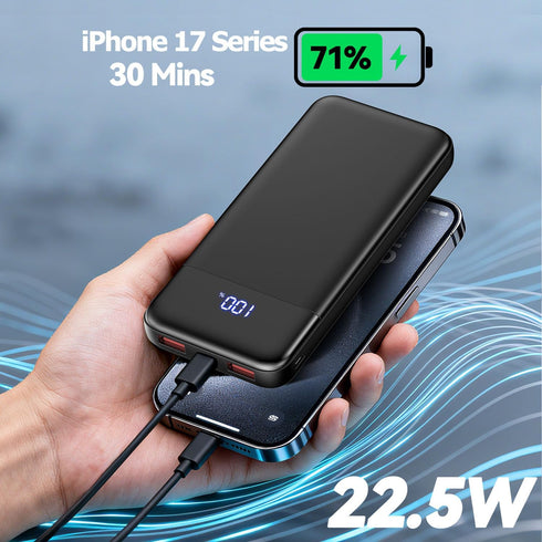 MTALOUYES 10000mAh 22.5W 3 2 Pack Portable Charger, Slim Power Bank Portable Phone Charger PD QC Fast Charging
