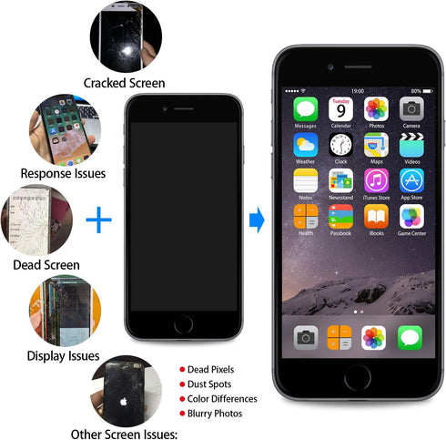 iPhone 8 Screen Replacement - Black Full Assembly 4.7" 3D Touch LCD Display with Repair Tools