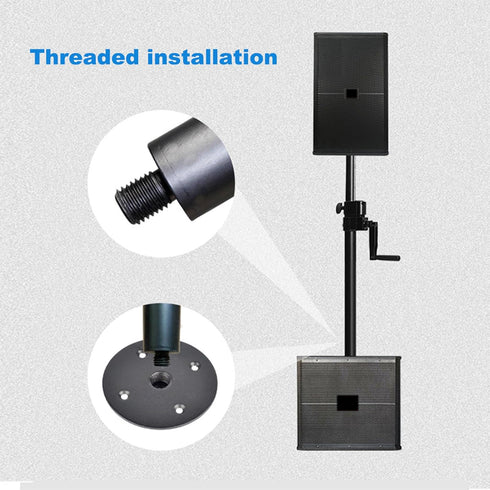 Speaker Mount Adapter with M20 Threading - 4.13"x1", Metal Speaker Stand Top Hat, 105X25mm (2 Packs Black)