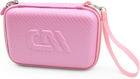 CASEMATIX Camera Travel Case Compatible with PROGRACE, Ourlife, Dragon Touch and More Waterproof Toy Camera Video Recorders - Pink Case for Toy Action Camera and Accessories