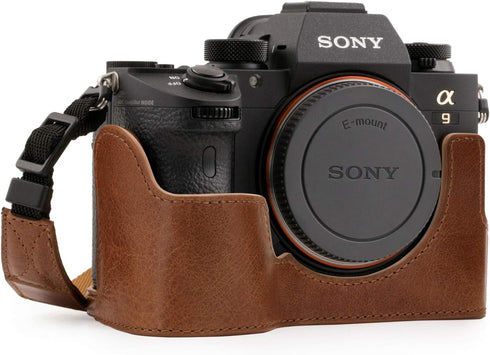 MegaGear Genuine Leather Half Case for Sony Alpha A7 III, A7R III, A9