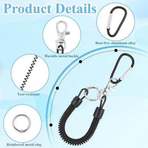TIESOME 2 4 1 PCS Phone Lanyard Tether with Patch, Phone Leash Anti-theft Phone Strap with Patch & Carabiner Anti-Drop
