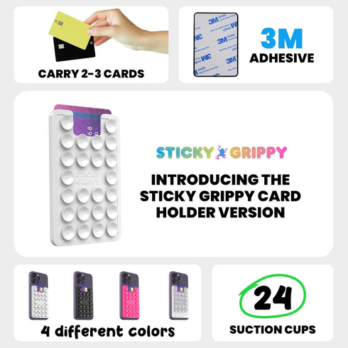 Suction Phone Card Holder Mount, Phone Wallet, Silicon Adhesive Phone Accessory for iPhone and Android, Hands-Free Mirror Shower Phone Holder, TikTok Videos and Selfies (White)