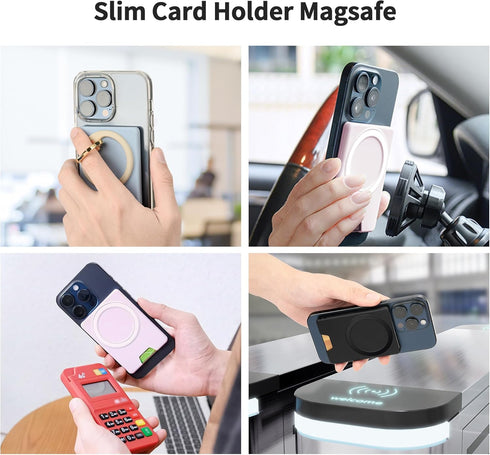 PROfezzion Magnetic Wallet with Double Magnets, Slim Magnetic Phone Wallet Compatible with iPhone 15 14 13 12 Series &