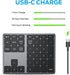 iClever Number Pad, Aluminum Wireless Number Pad for Multi Devices, USB-C Rechargeable, Compatible with Laptop, Mac, PC