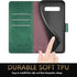SUANPOT Samsung Galaxy S10 6.1" Wallet Case - RFID Blocking Leather Flip Folio Book Phone Case, Shockproof, Green