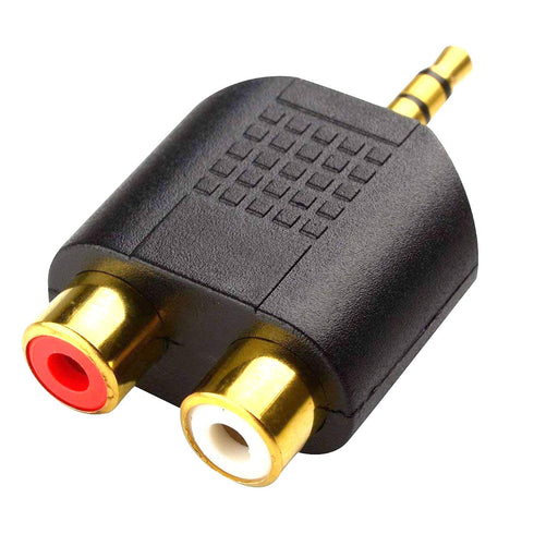 ANDTOBO 3.5 mm TRS to Dual RCA F (2-Pack), 3.5mm Stereo Male to Dual RCA Female Audio Breakout Adapter