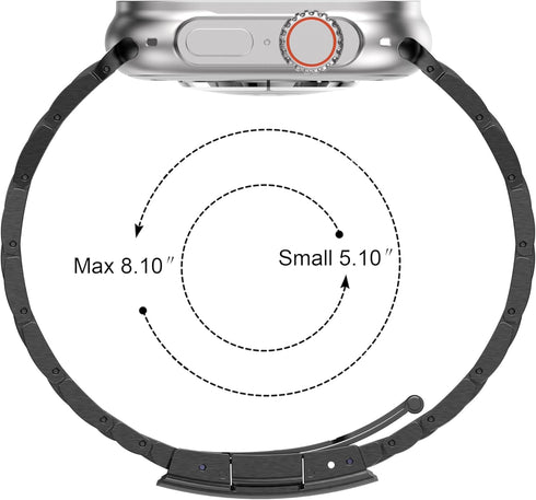 Titanium Band for Apple Watch, Compatible with 49mm, 45mm, 44mm, 42mm, Black Metal Replacement Strap