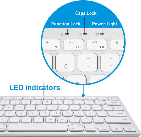 Macally Small Wired Keyboard for Mac & Windows - 78 Scissor Switch Keys, USB Mini Aluminum Keyboard