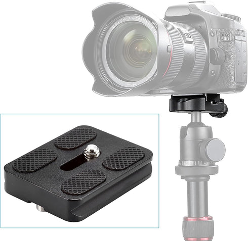 Neewer Pack of 2 PU-50 50 mm Universal Metal Quick Release Plate with 1/4 Inch Screw for Camera Tripod